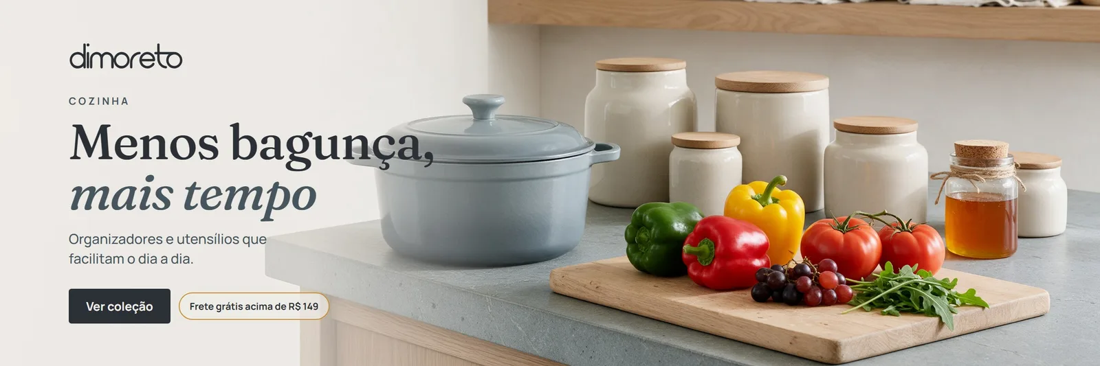 Cozinha. Menos bagunça, mais tempo: organizadores e utensílios que facilitam o dia a dia.